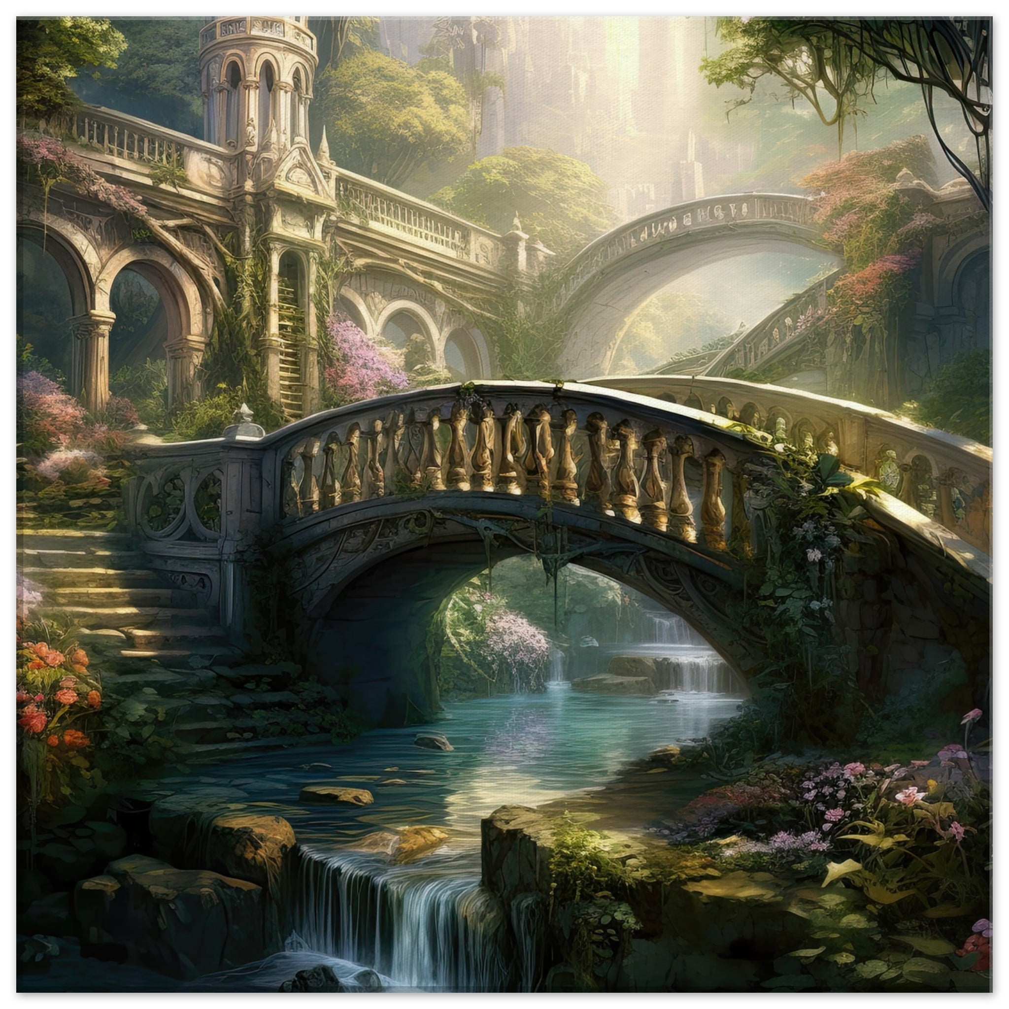 Bridge to the Kingdom of Paradise Canvas Print – 50×50 cm / 20×20″, Slim