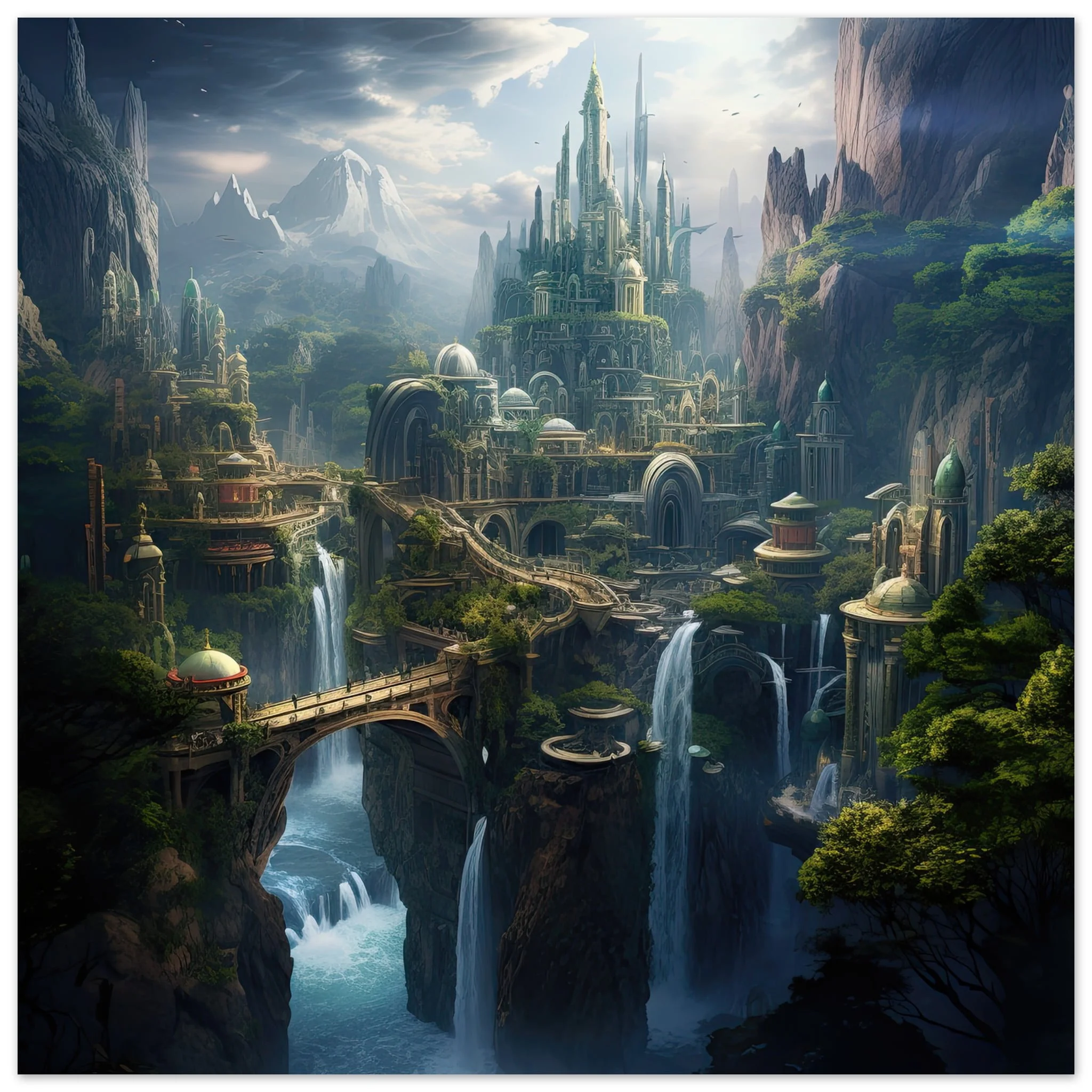 Elven Kingdom Landscape Metal Print