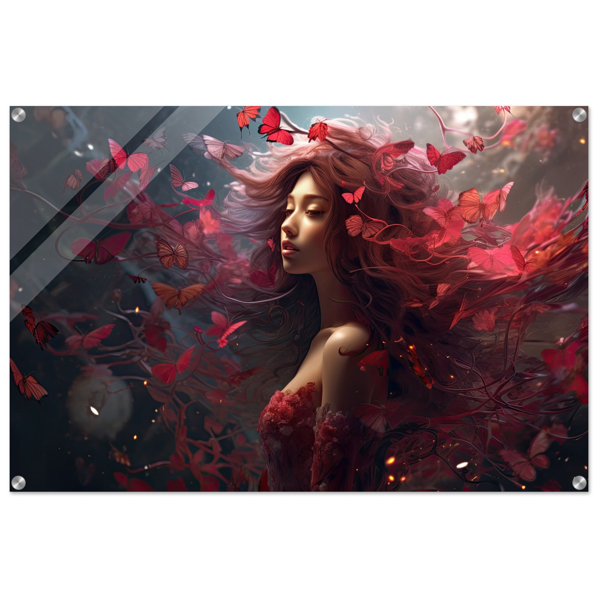 Crimson Reverie Beautiful Acrylic Print – 60×90 cm / 24×36″