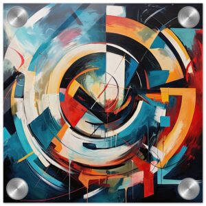Abstract Colorful Painted Blue Acrylic Print - 20x20 cm / 8x8″