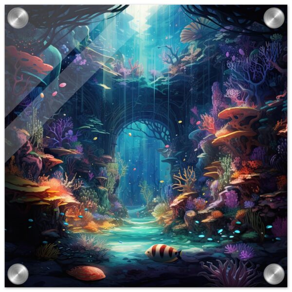 Underwater Paradise Ocean Acrylic Print - 30x30 cm / 12x12″