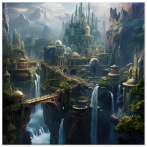 Elven Kingdom Canvas Print - 40x40 cm / 16x16″, Slim