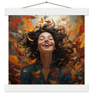 Pure Happiness Art Print with Hanger - 25x25 cm / 10x10″, White wall hanger