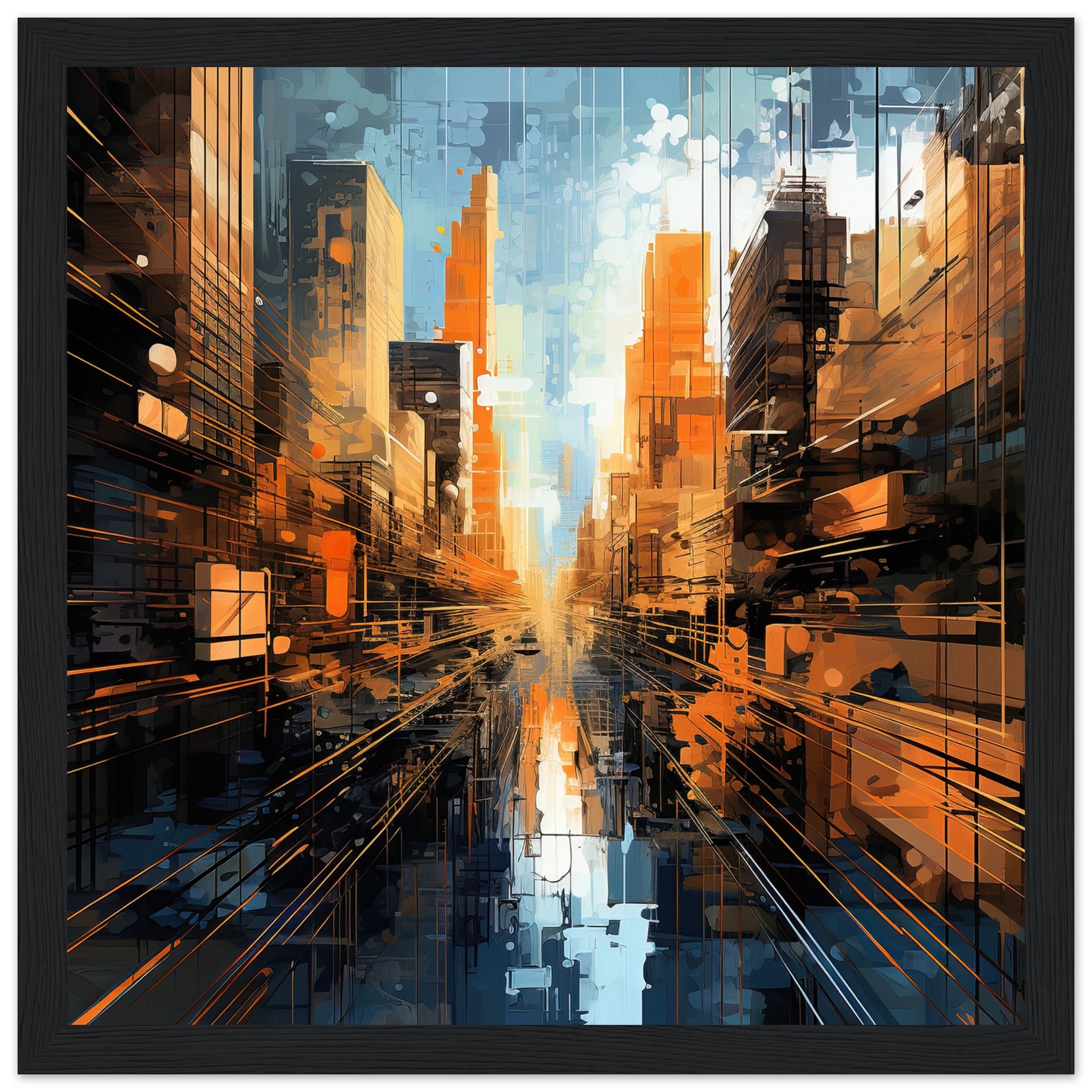 Abstract City Paint Splatter Framed Print