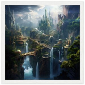 Elven Kingdom Fantasy Landscape Framed Print
