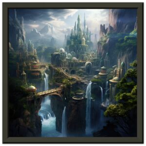 Elven Kingdom Fantasy Landscape Framed Print