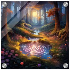 Mesmerizing Forest Whirlpool Acrylic Print - 30x30 cm / 12x12″