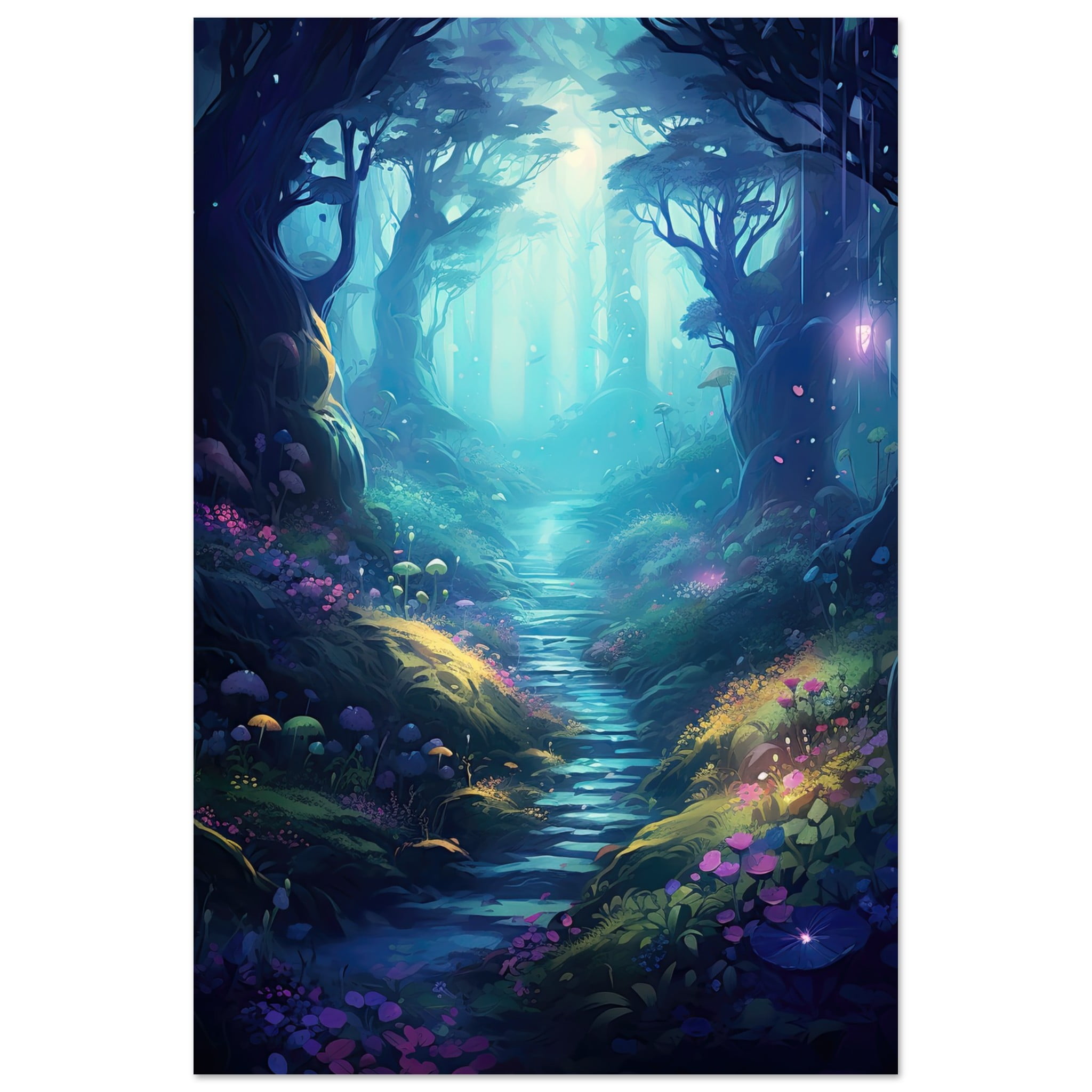 Path Through the Magic Forest Art Poster - 60x90 cm / 24x36″