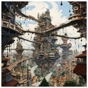 Surreal City Art Poster - 30x30 cm / 12x12″