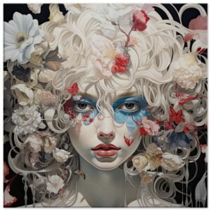 Flower Girl Art Canvas Print - 60x60 cm / 24x24″, Thick
