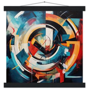 Abstract Colorful Painted Blue Art Print with Hanger