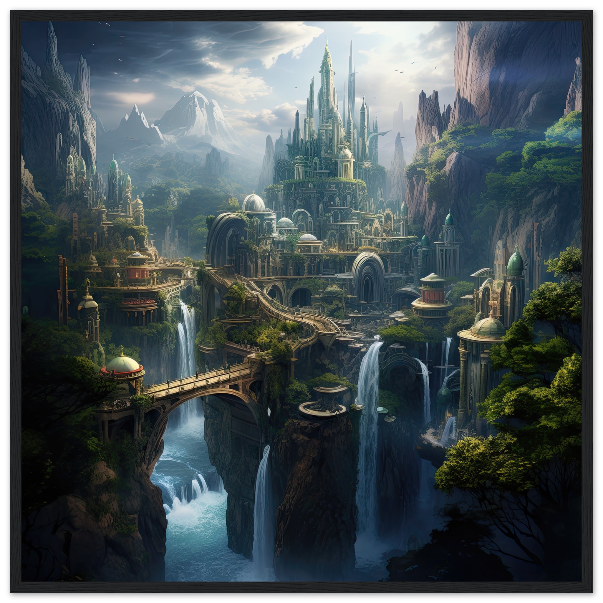 Elven Kingdom Fantasy Landscape Framed Print
