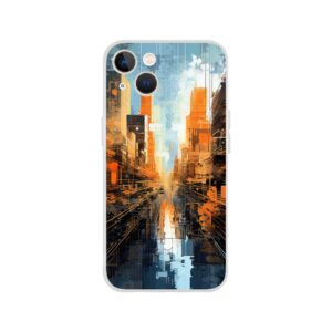 Abstract City Paint Splatter Phone Case - Flexi case, Apple - iPhone 13