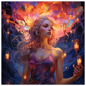 Lovely Lanterns and Colors Art Poster - 30x30 cm / 12x12″