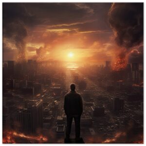 As The World Ends - Apocalypse Canvas Print - 50x50 cm / 20x20″, Thick
