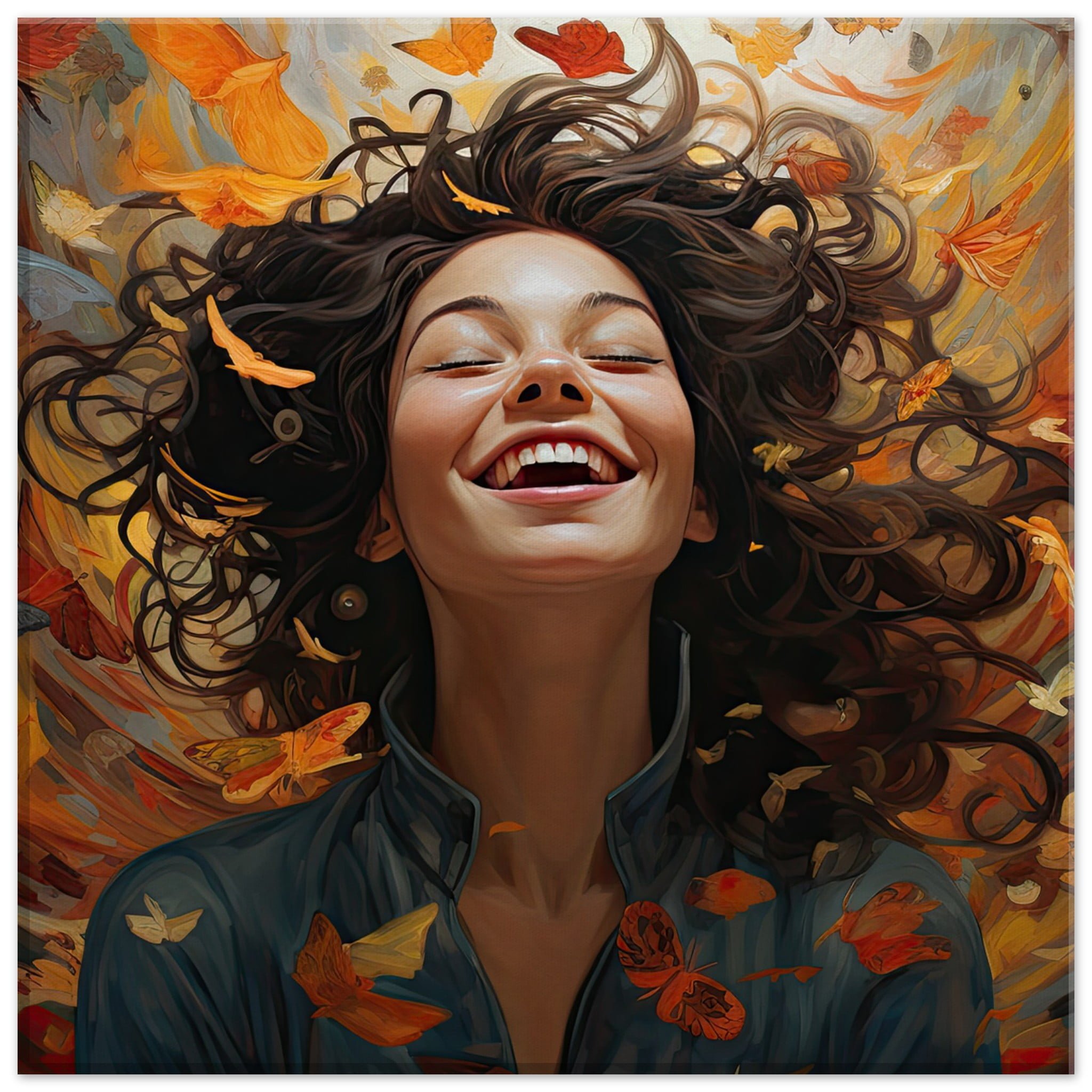 Pure Happiness Art Canvas Print – 30×30 cm / 12×12″, Slim