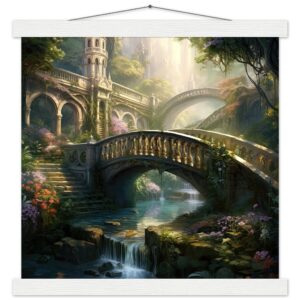 Bridge to the Kingdom of Paradise Art Print with Hanger - 35x35 cm / 14x14″, White wall hanger