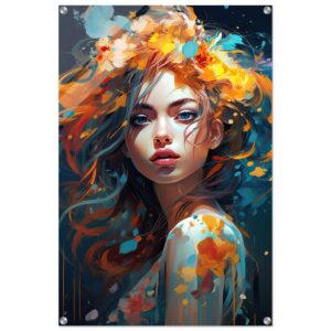 Girl Painted in Color Art Acrylic Print - 60x90 cm / 24x36″