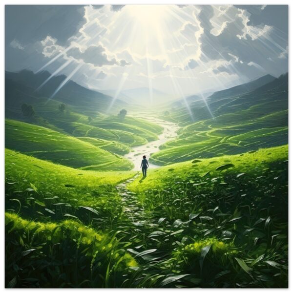 Daybreak - Fields of Green - Metal Print - 20x20 cm / 8x8″