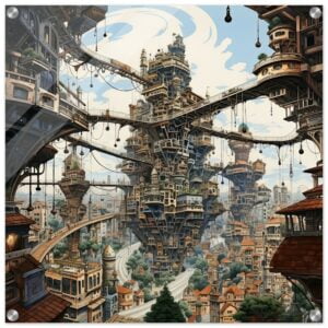 Surreal City Acrylic Print - 60x60 cm / 24x24″