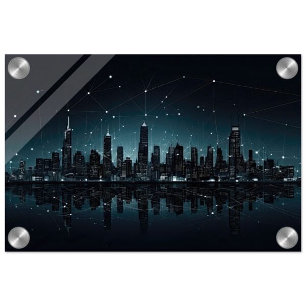 City Skyline Night Constellations Acrylic Print