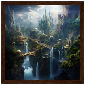 Elven Kingdom Fantasy Landscape Framed Print