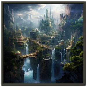 Elven Kingdom Fantasy Landscape Framed Print