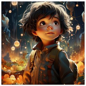Enchanted World - Boy Adventurer - Canvas Print - 60x60 cm / 24x24″, Slim