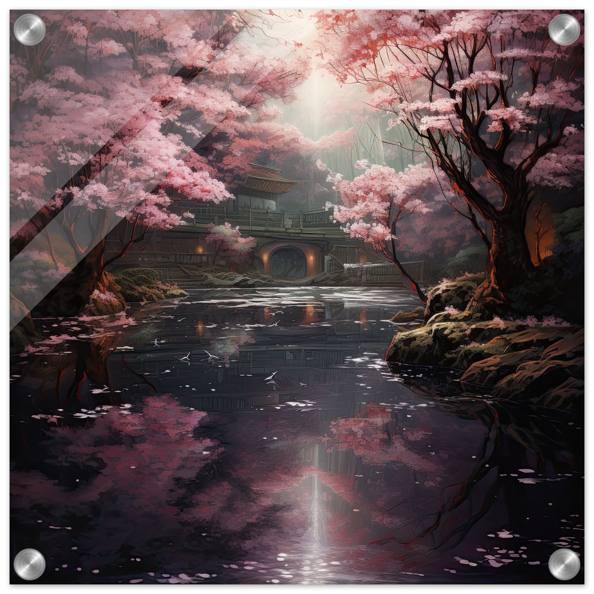 Secret Cherry Blossom Temple Acrylic Print