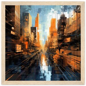 Abstract City Paint Splatter Framed Print