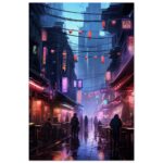Cyberpunk Market Sci-Fi Canvas Print