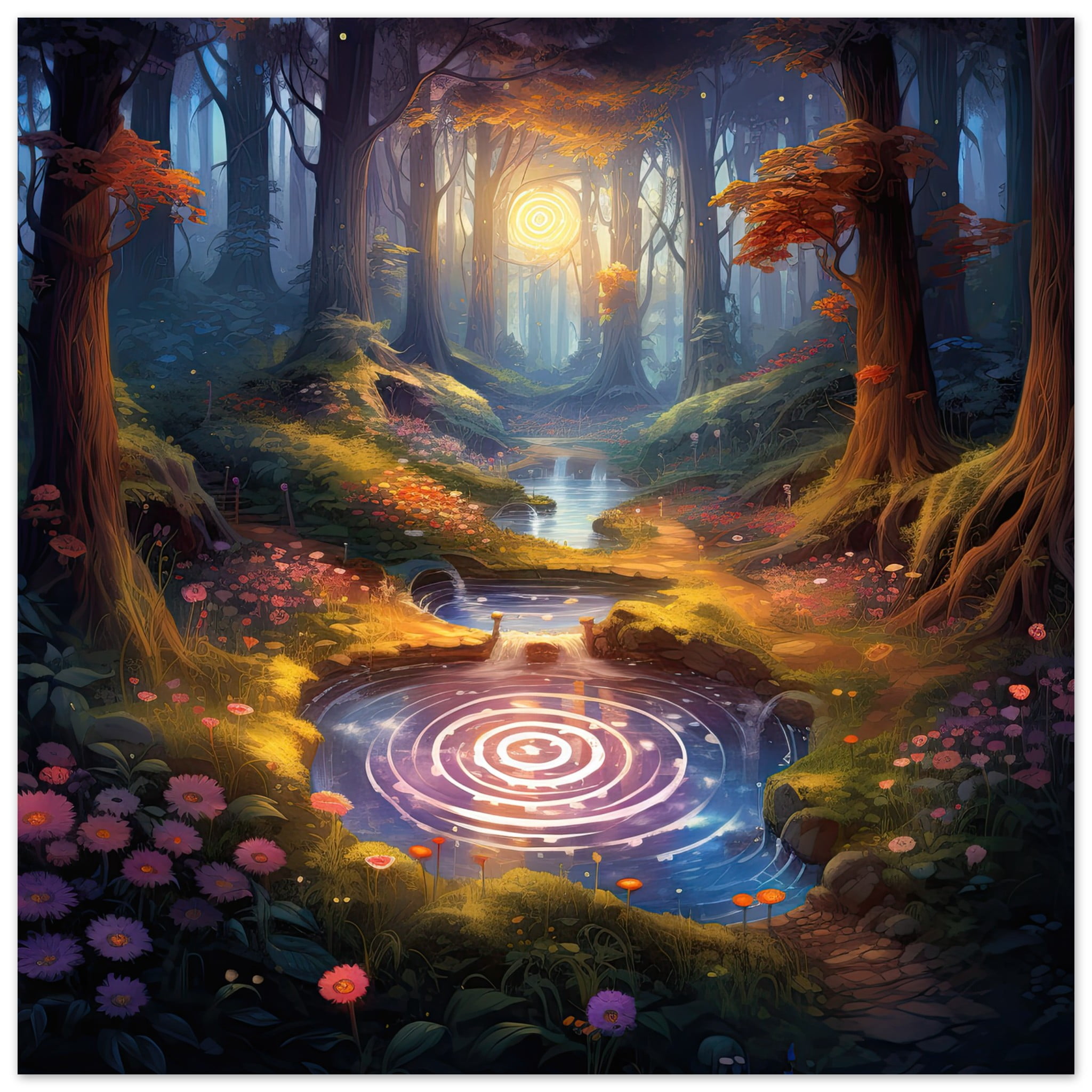 Mesmerizing Forest Whirlpool Metal Print – 50×50 cm / 20×20″