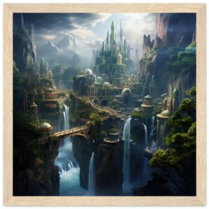 Elven Kingdom Fantasy Landscape Framed Print