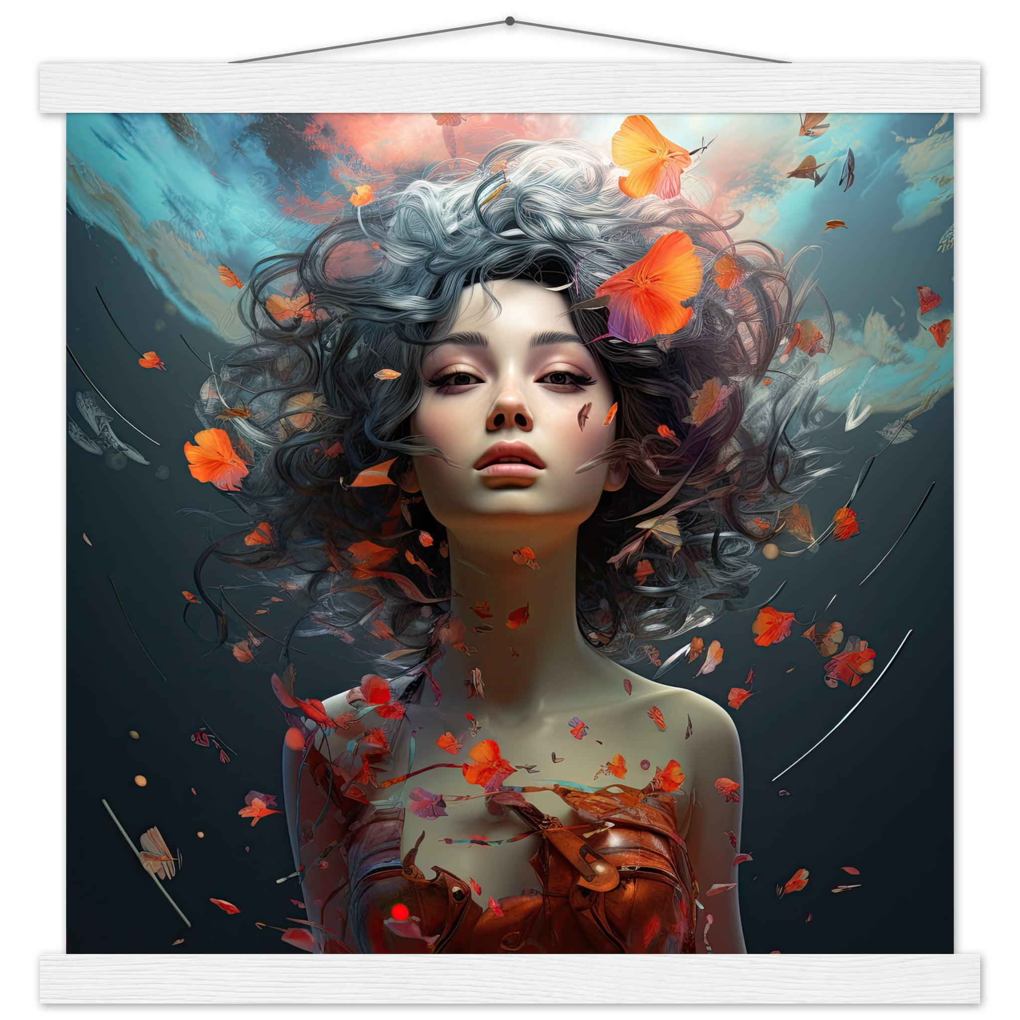 Digital Art – Girl Beautiful Abstract – Art Print with Hanger