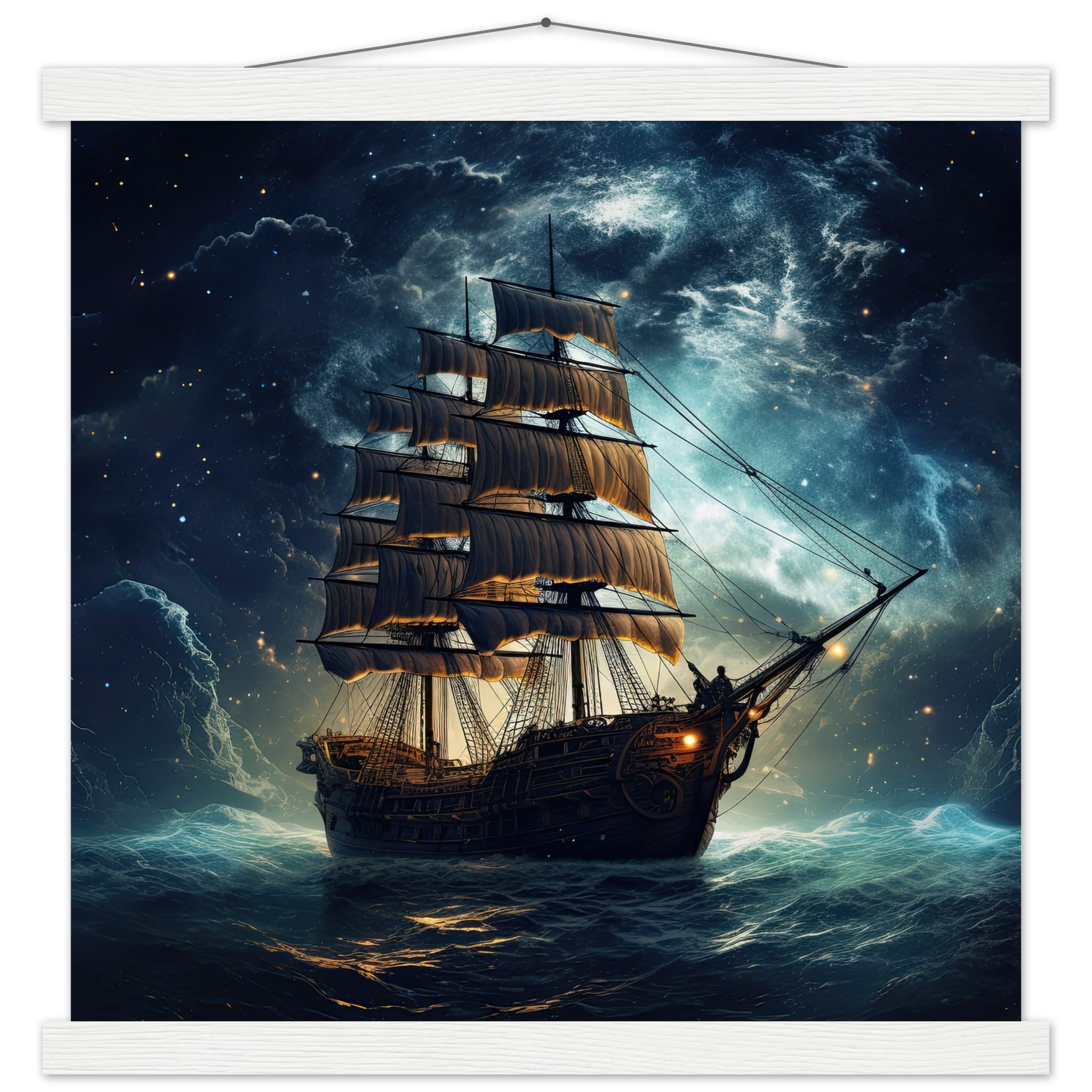 Fantastic Voyage Art Print with Hanger – 40×40 cm / 16×16″, White wall hanger