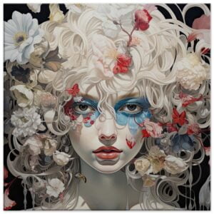 Flower Girl Art Canvas Print - 50x50 cm / 20x20″, Slim