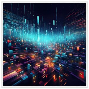 High Speed Data Abstract Framed Print