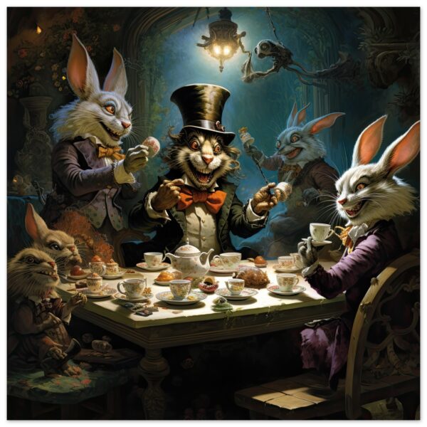 Mad Hatter's Tea Party Art Poster - 30x30 cm / 12x12″