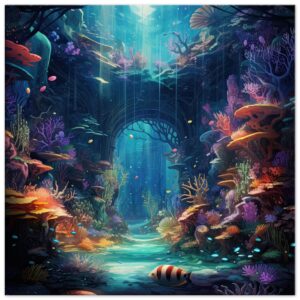 Underwater Paradise Ocean Canvas Print - 60x60 cm / 24x24″, Slim