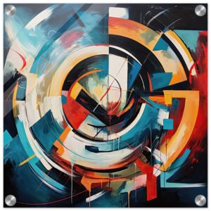 Abstract Colorful Painted Blue Acrylic Print - 40x40 cm / 16x16″