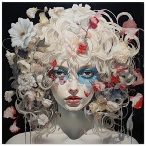 Flower Girl Art Poster Print - 50x50 cm / 20x20″