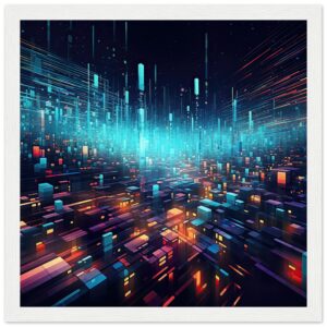 High Speed Data Abstract Framed Print