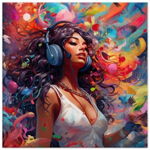Music in Color Art Canvas Print - 60x60 cm / 24x24″, Thick