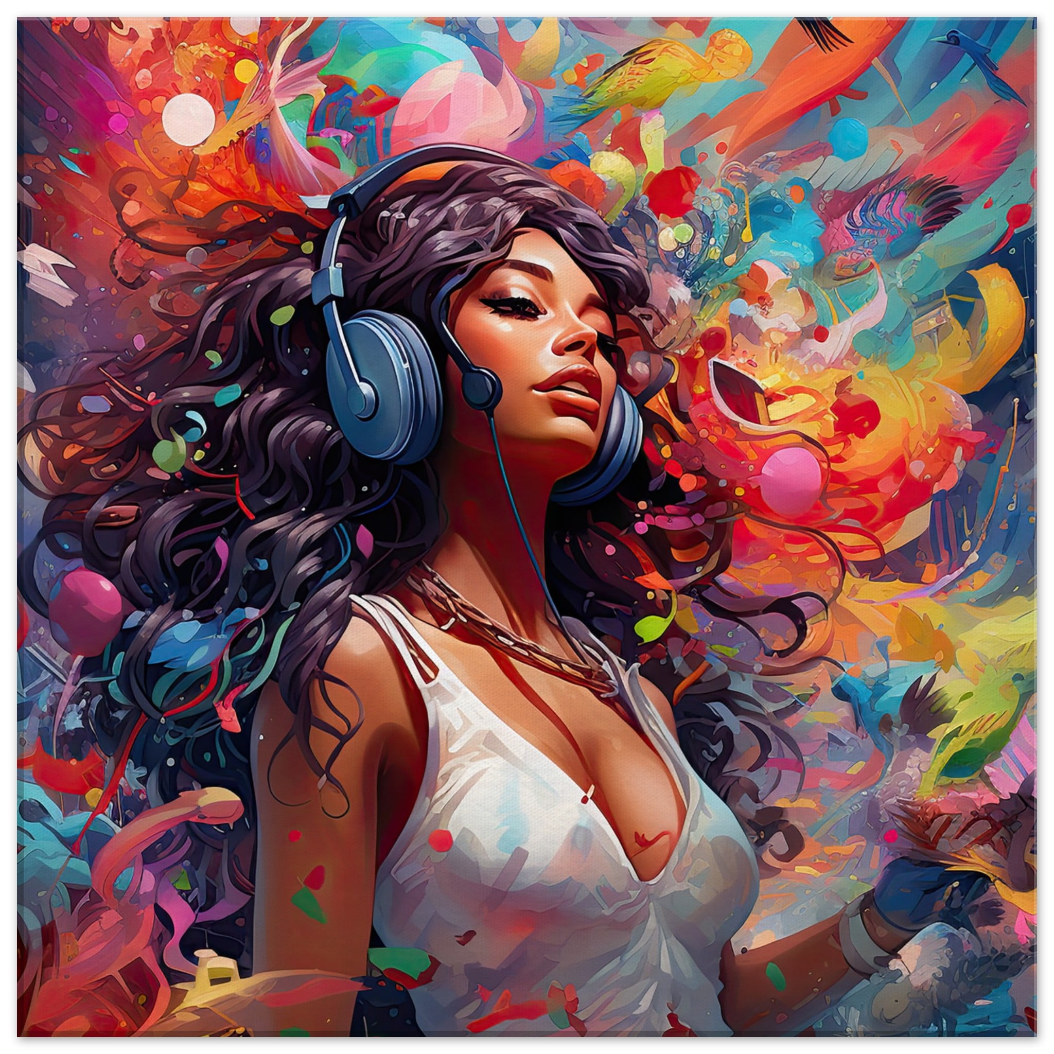 Music in Color Art Canvas Print – 60×60 cm / 24×24″, Thick