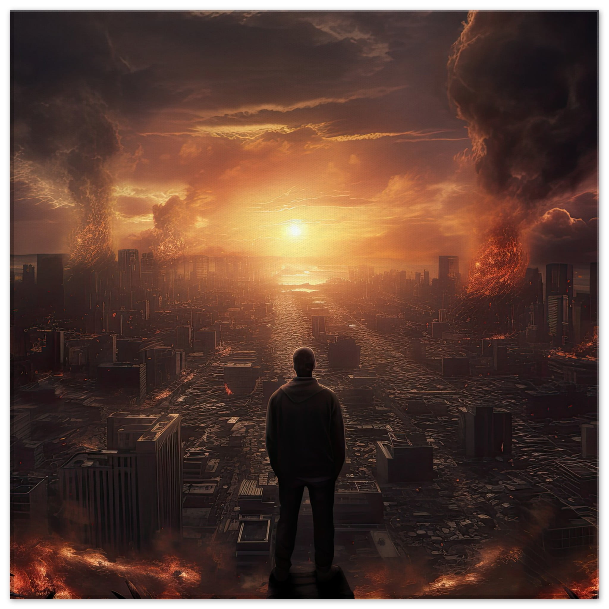 As The World Ends - Apocalypse Canvas Print - 50x50 cm / 20x20″, Slim