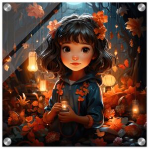 Enchanted World - Girl - Acrylic Print - 40x40 cm / 16x16″