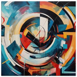 Abstract Colorful Painted Blue Canvas Print - 60x60 cm / 24x24″, Thick