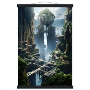 Sci-Fi Concept Art Print with Hanger - 40x60 cm / 16x24″, Black wall hanger