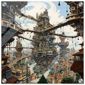 Surreal City Acrylic Print - 40x40 cm / 16x16″