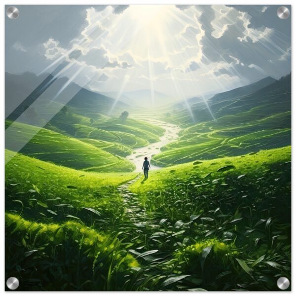Daybreak - Fields of Green - Acrylic Print - 50x50 cm / 20x20″